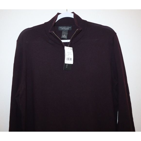 The Men's Store Bloomingdale's Sz Medium Purple 1/4 Zip Merino Wool Sweater $98 - Picture 5 of 9